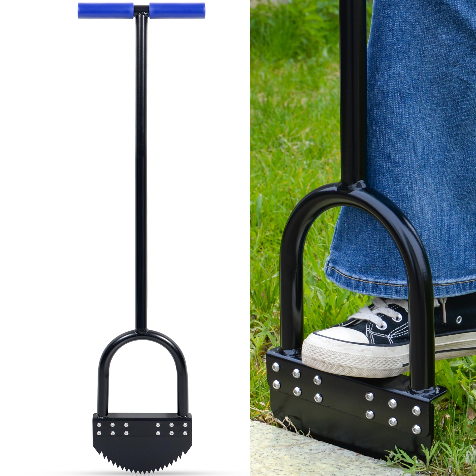 CKLT front view of one-piece edger showing sturdy shaft and blade, durable construction benefit