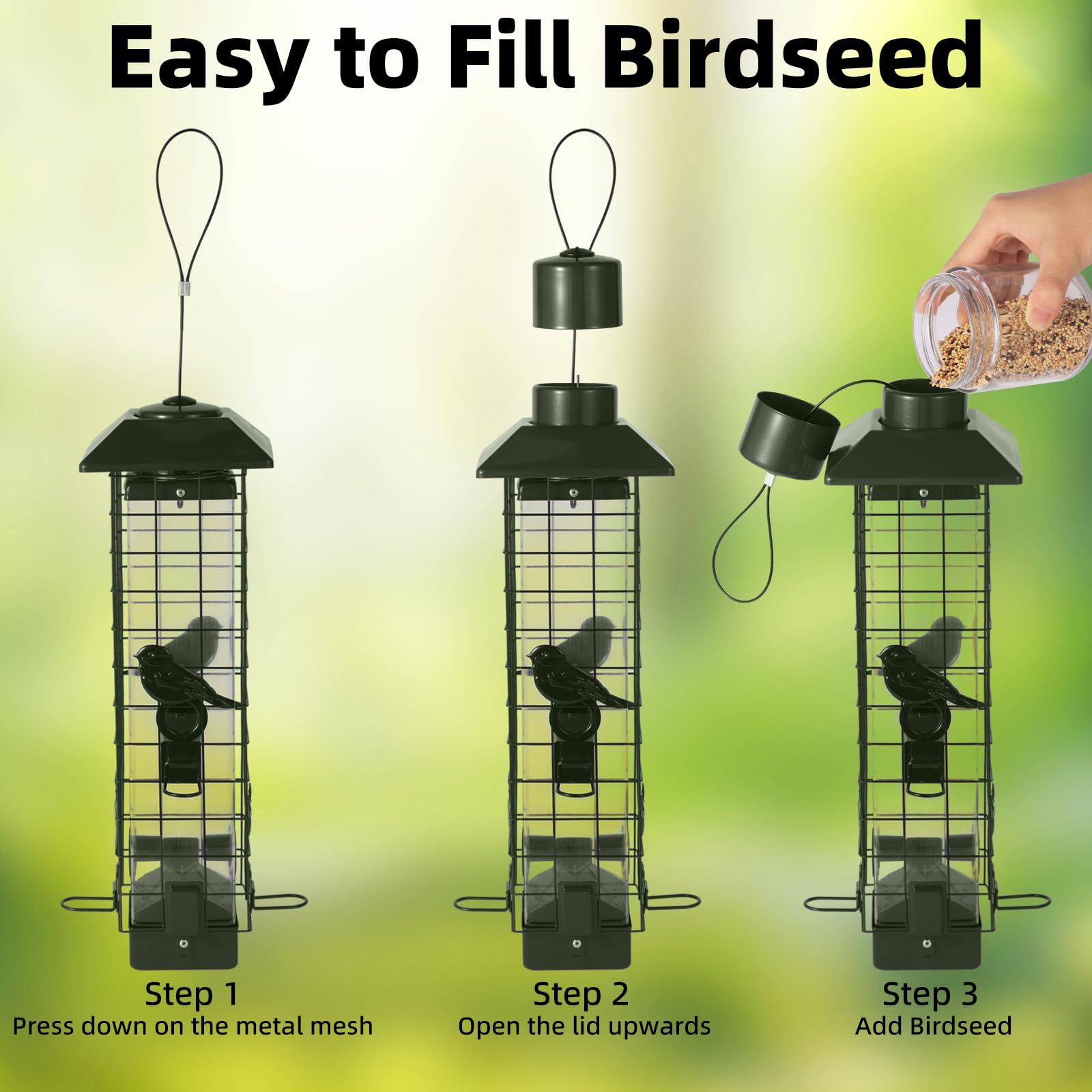 Ckoytals four ports and U-shaped perches allowing multiple birds to feed