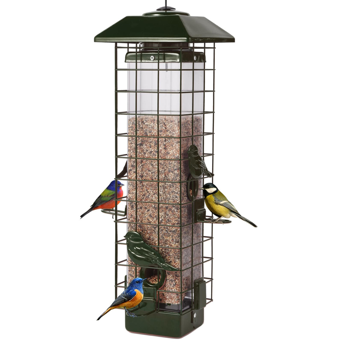 Ckoytals front view green feeder showing full shape and benefit of weather resistance