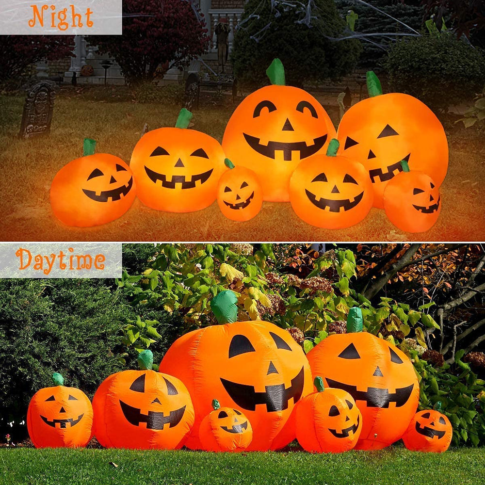 CL FUN illuminated pumpkin at night creating warm backyard ambiance