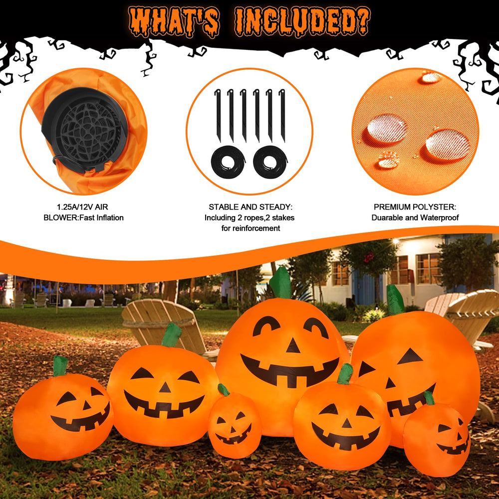 CL FUN side profile of inflatable pumpkin demonstrating full 7.5 ft scale
