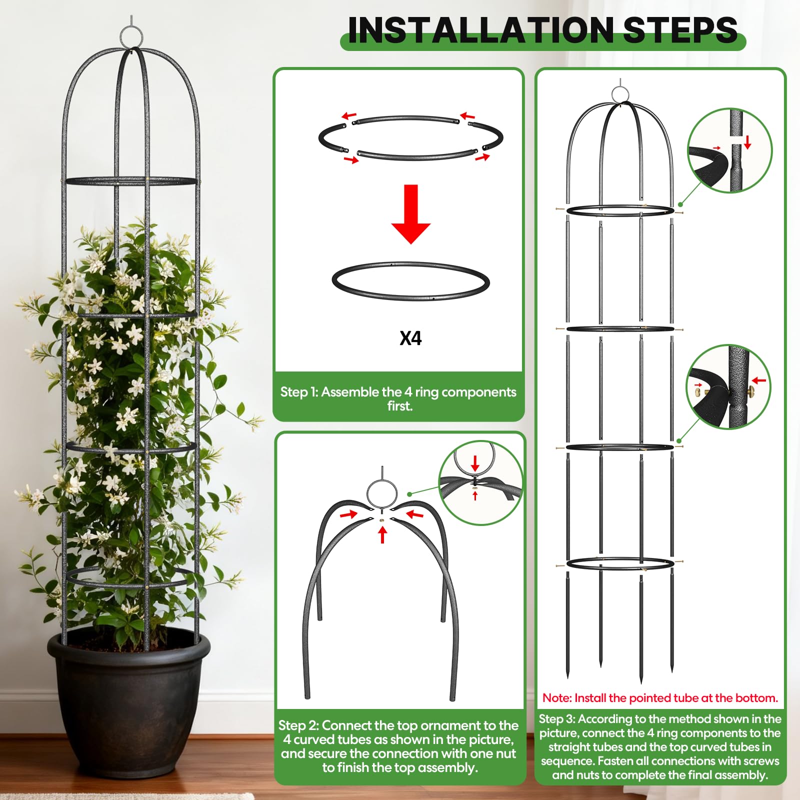 CL FUN trellis used indoors to create a taller plant display