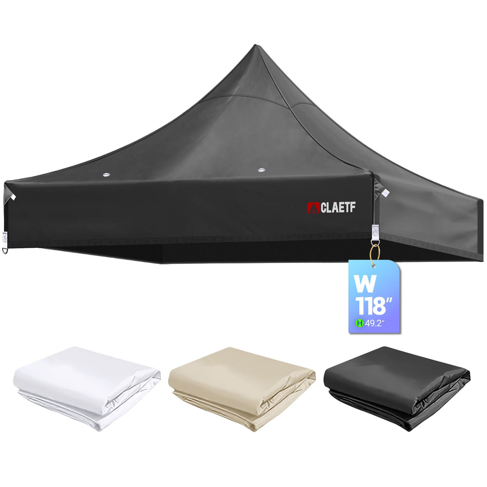 CLAETF canopy top front view showing full 10x10 coverage and protection
