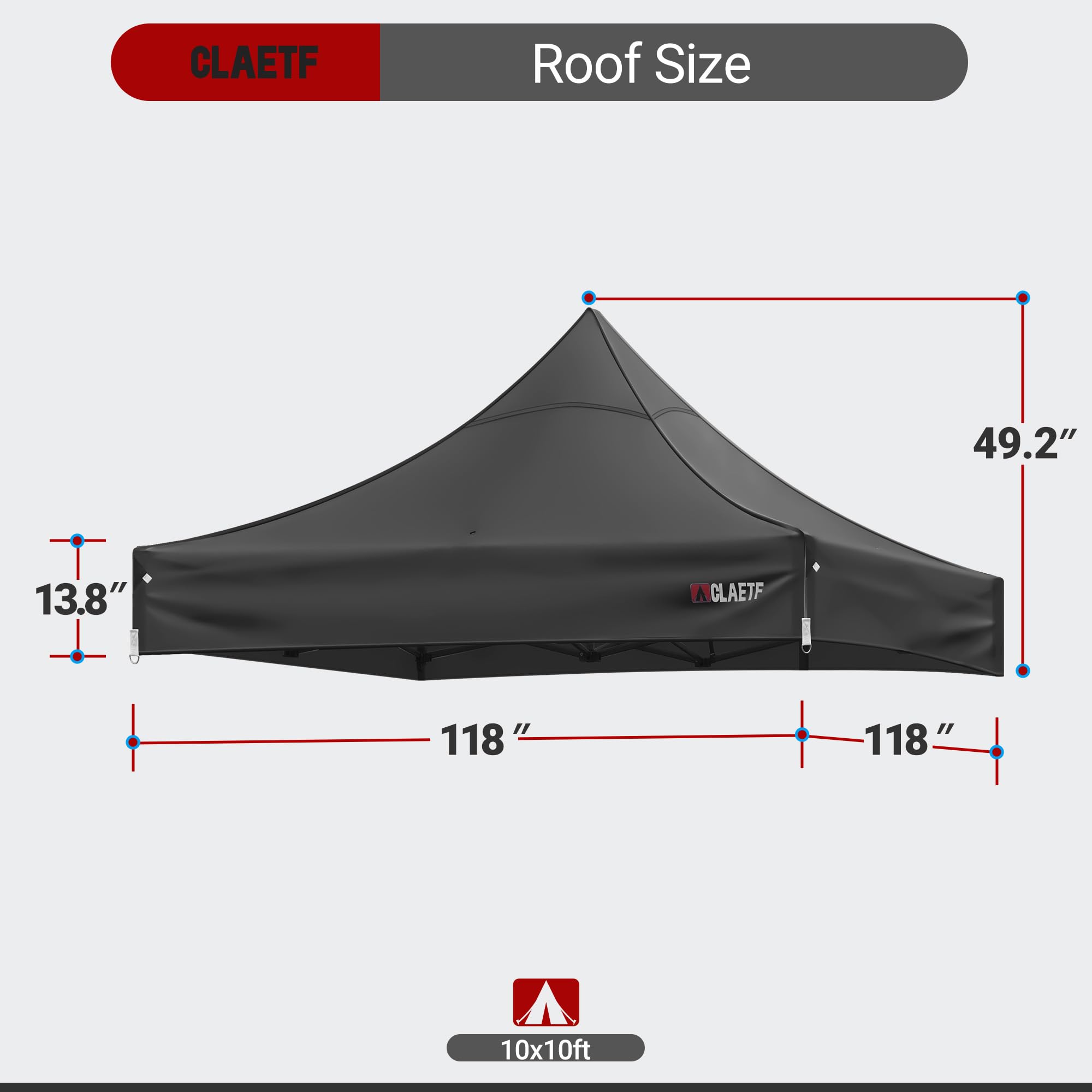 CLAETF canopy top installed on a frame showing easy setup and shelter