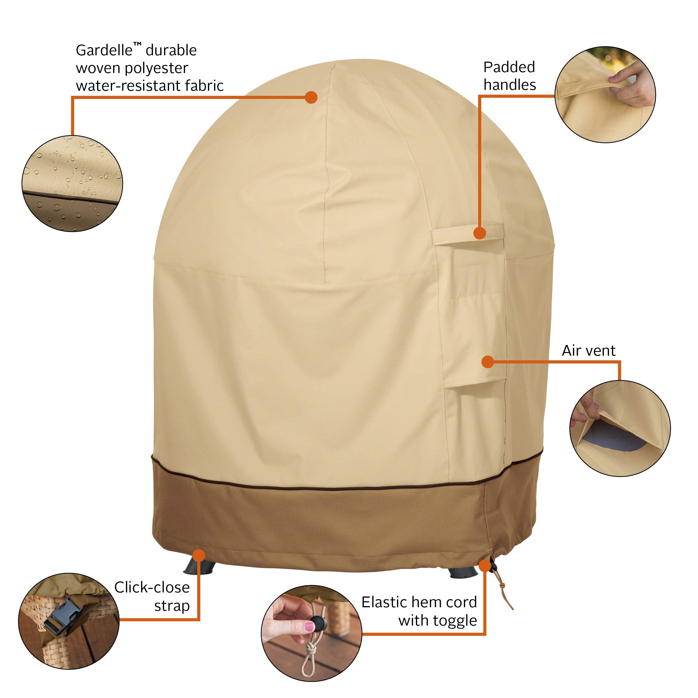 Classic Accessories click-close strap detail for secure fastening in wind