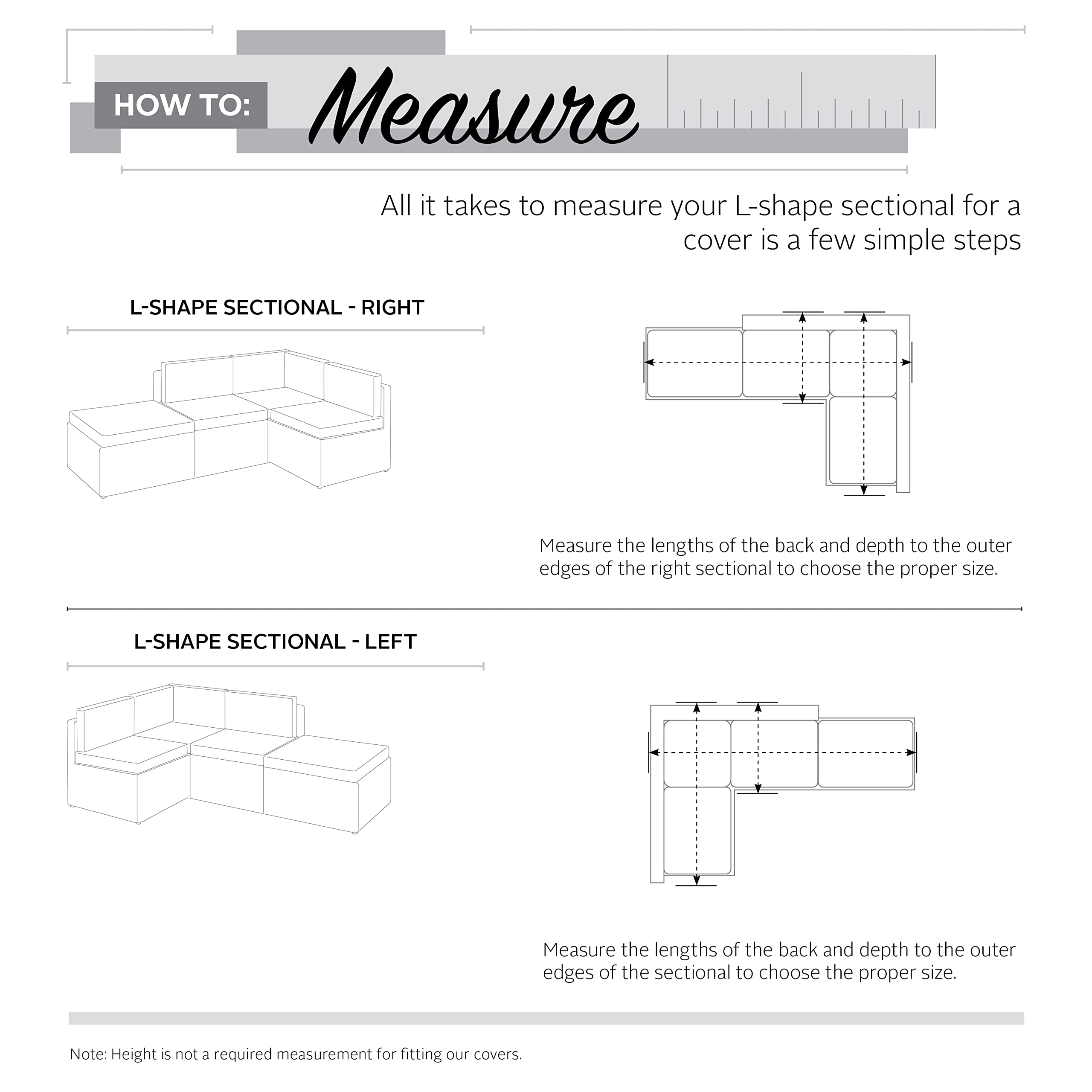 Classic Accessories cover installed on right-facing sectional showing tailored protection benefit
