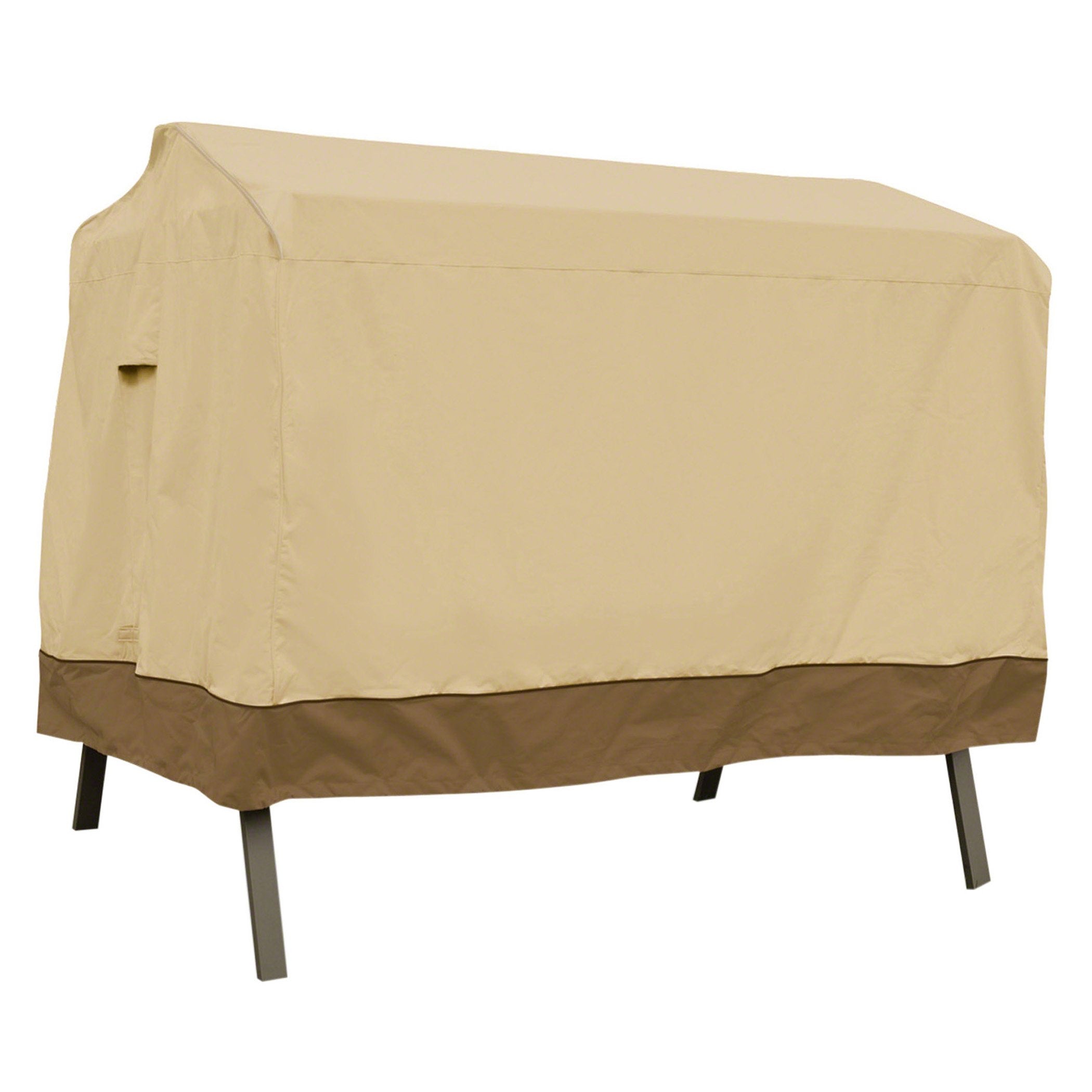 Classic Accessories front view protecting a canopy swing and keeping it clean