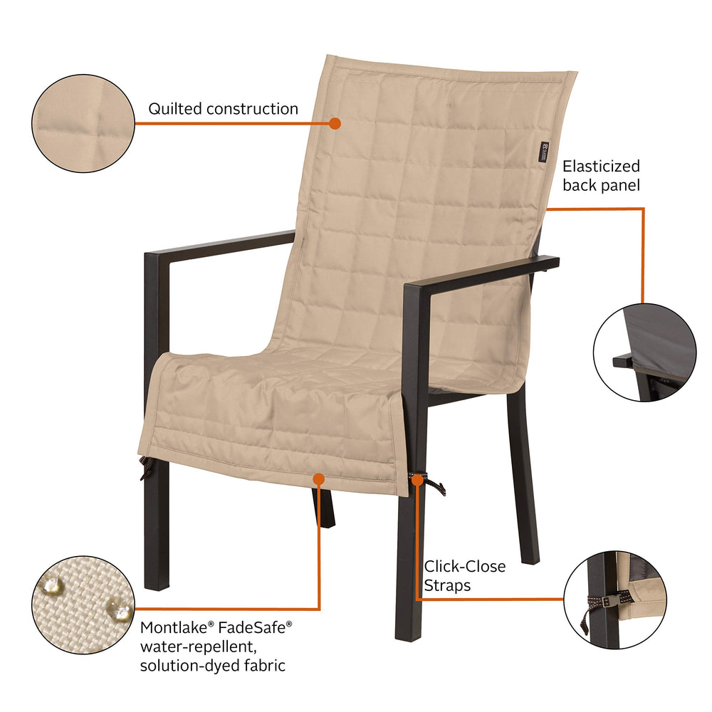 Classic Accessories Montlake adjustable hem with click-close straps securing the cover