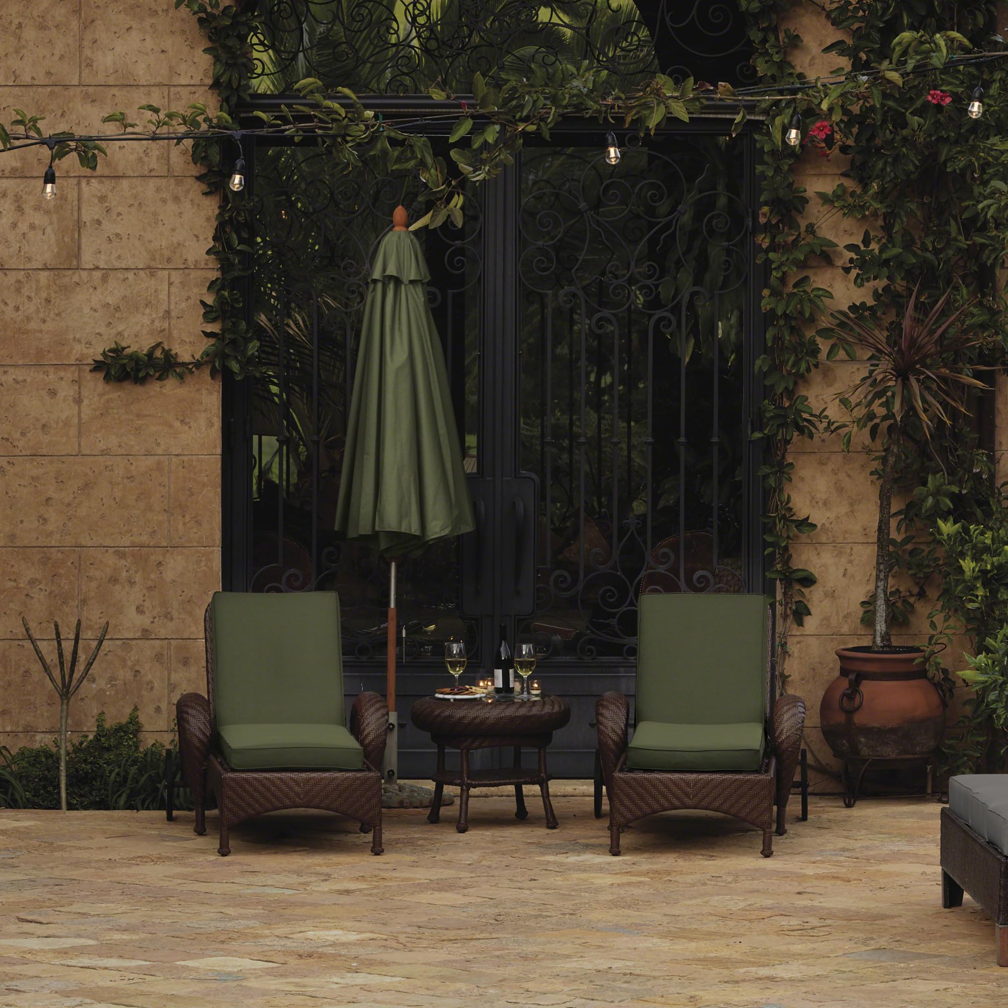 Classic Accessories Montlake styled on patio floor to show aesthetic and outdoor appeal