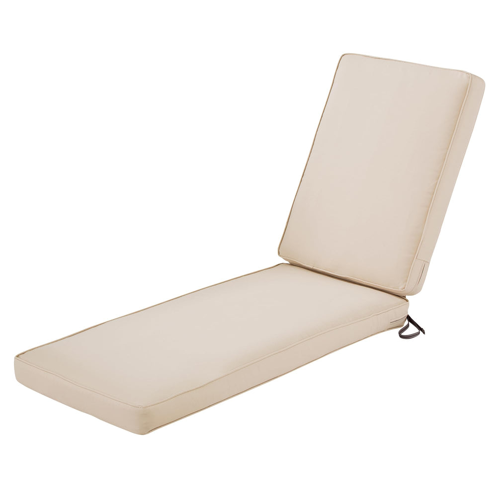 Classic Accessories front view of chaise cushion showing clean tailored fit and color