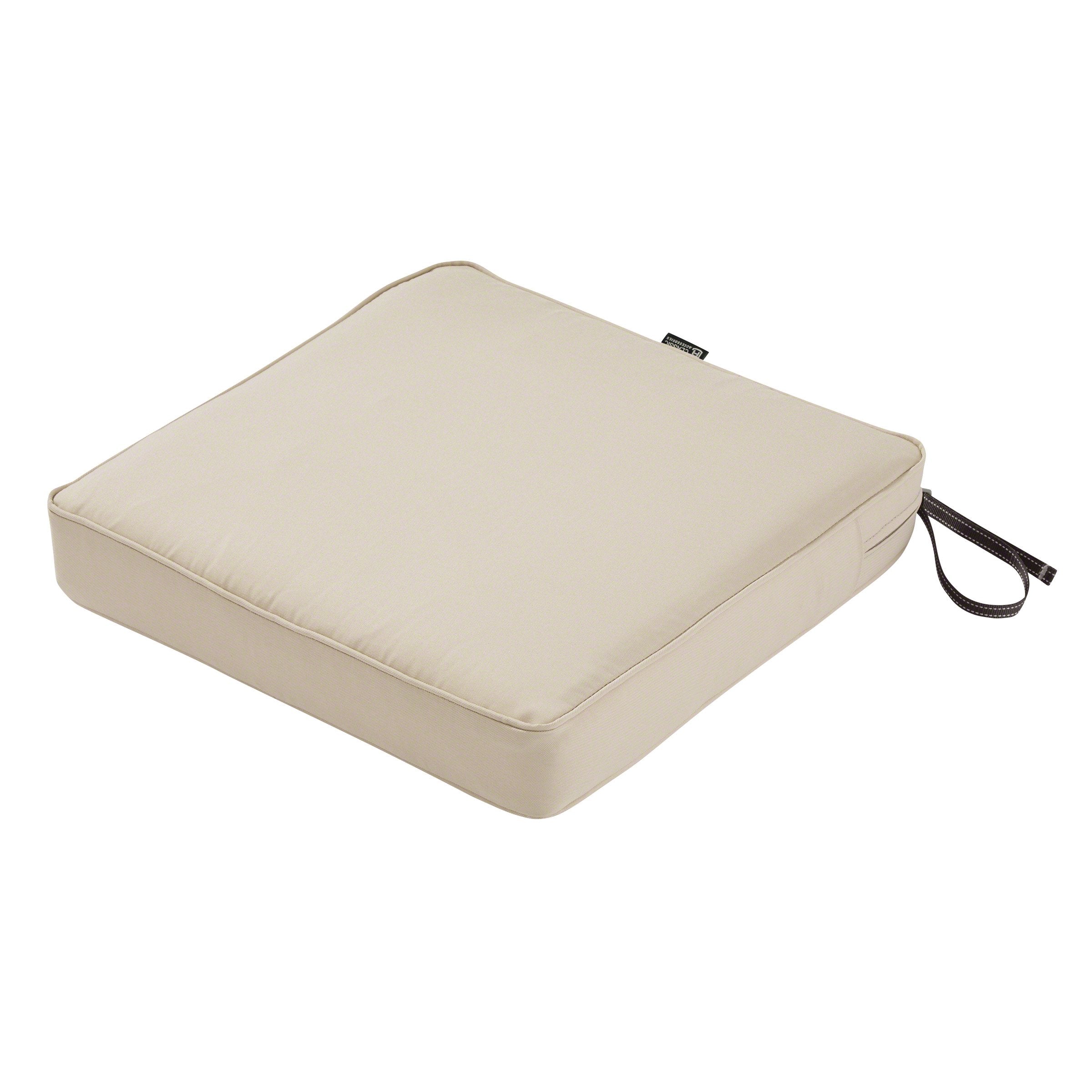Classic Accessories front view of Antique Beige cushion showing clean tailored look and comfort
