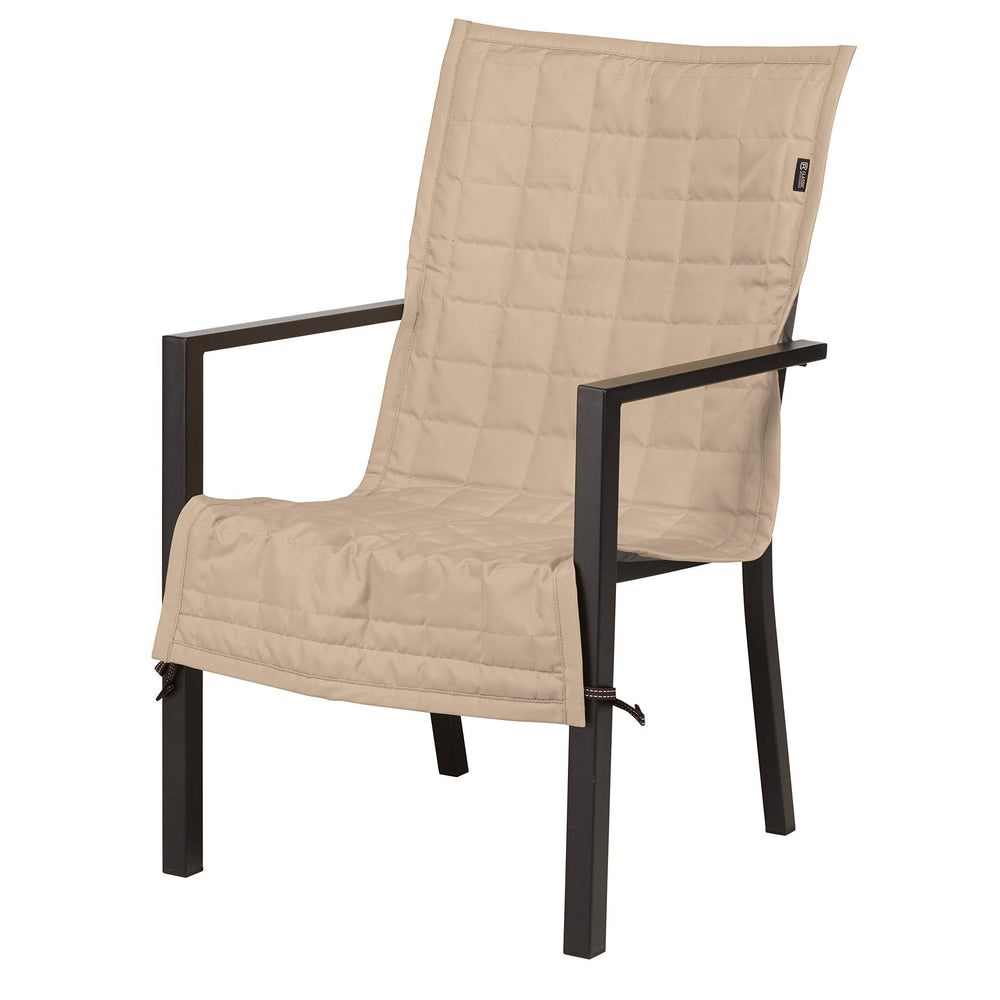 Classic Accessories Montlake front view showing fitted slipcover and renewed patio look