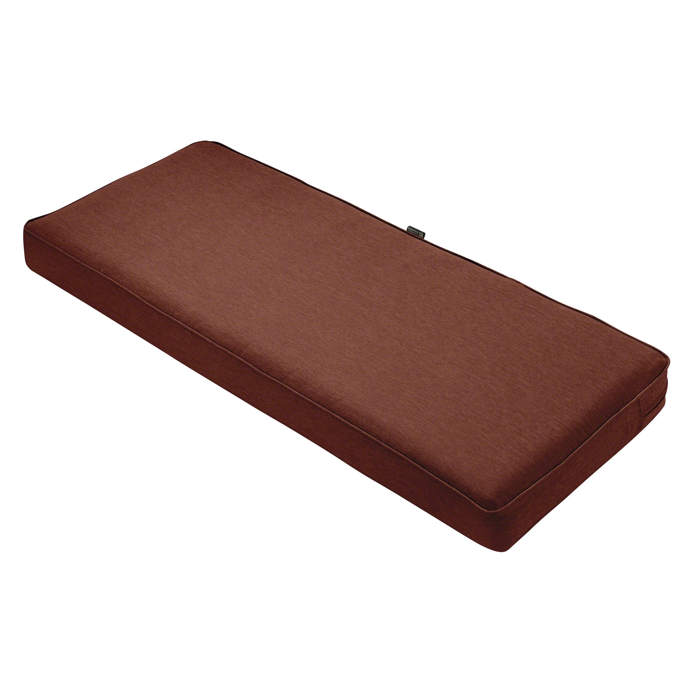 Classic Accessories front view showing Heather Henna cushion vibrant color and neat fit