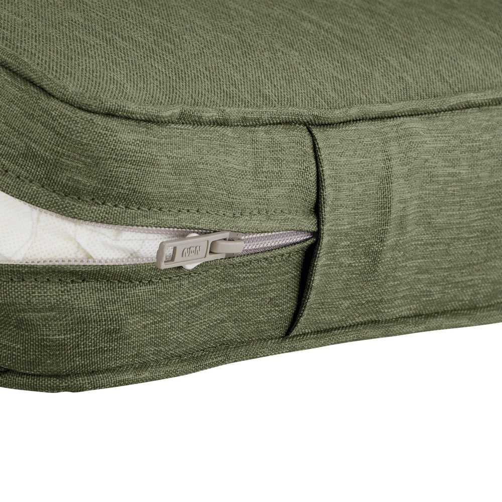 Classic Accessories cushion on a wooden bench illustrating correct 42 x 18 x 3 fit