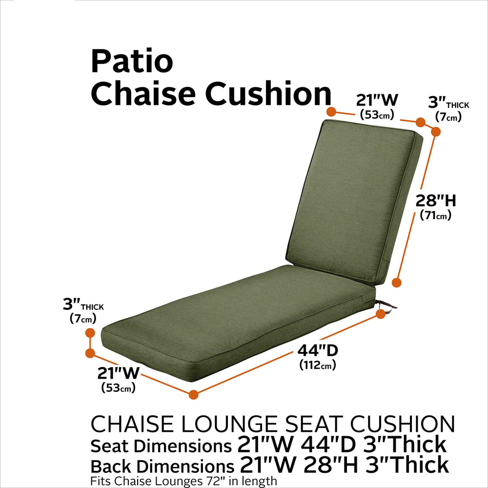 Classic Accessories Montlake side profile showing 3 inch thickness for balanced support