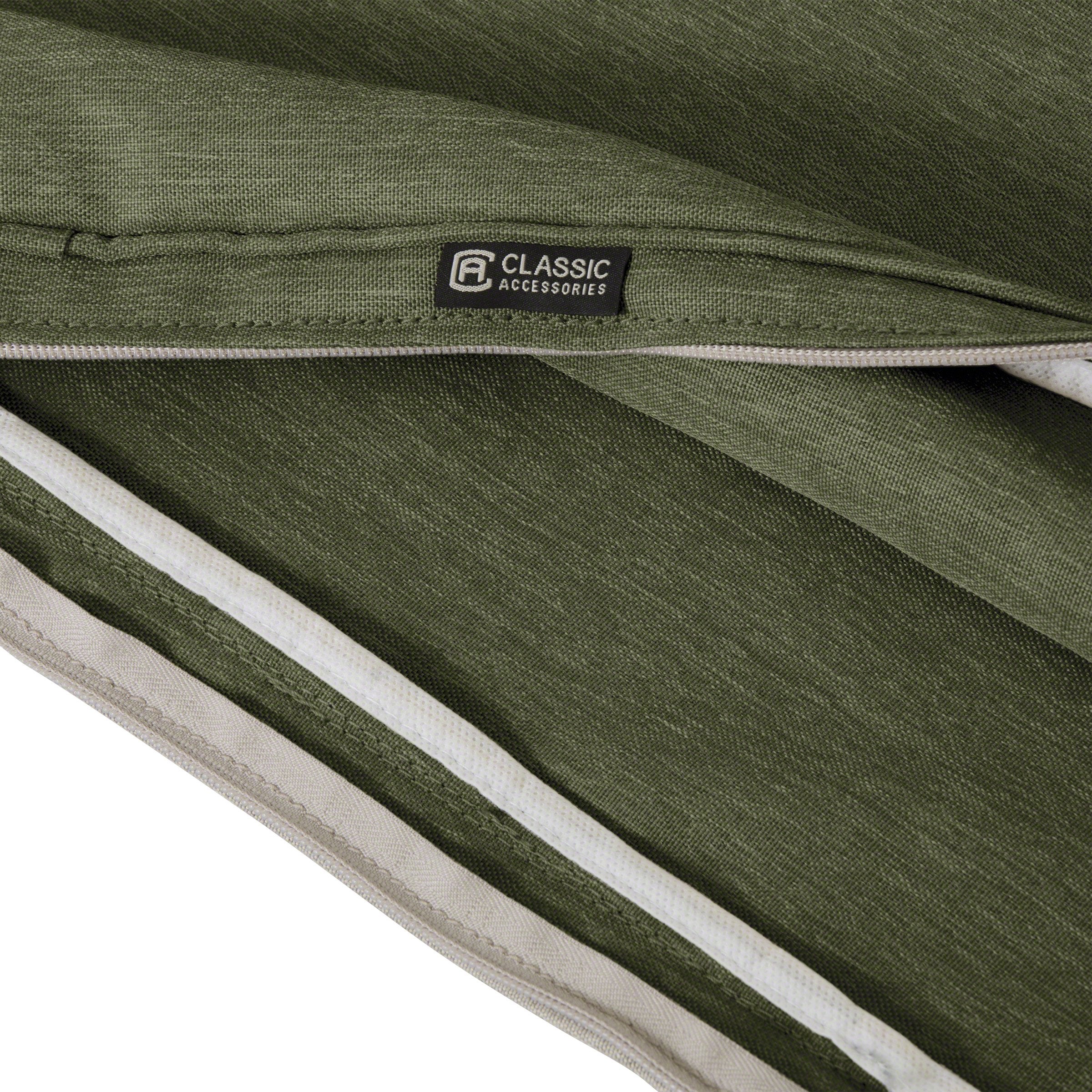 Classic Accessories water droplets beading on fabric demonstrating water-resistant coating