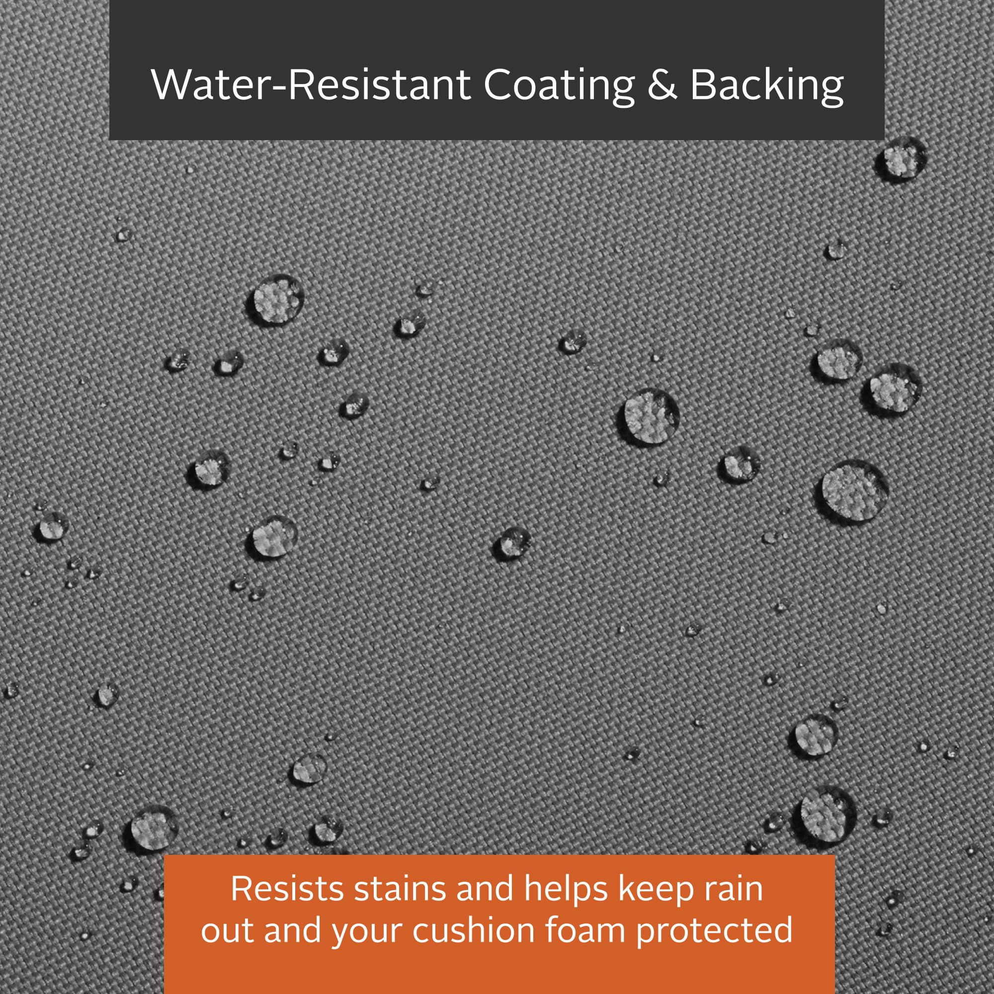 Classic Accessories water droplets beading on fabric showing stain resistance benefit