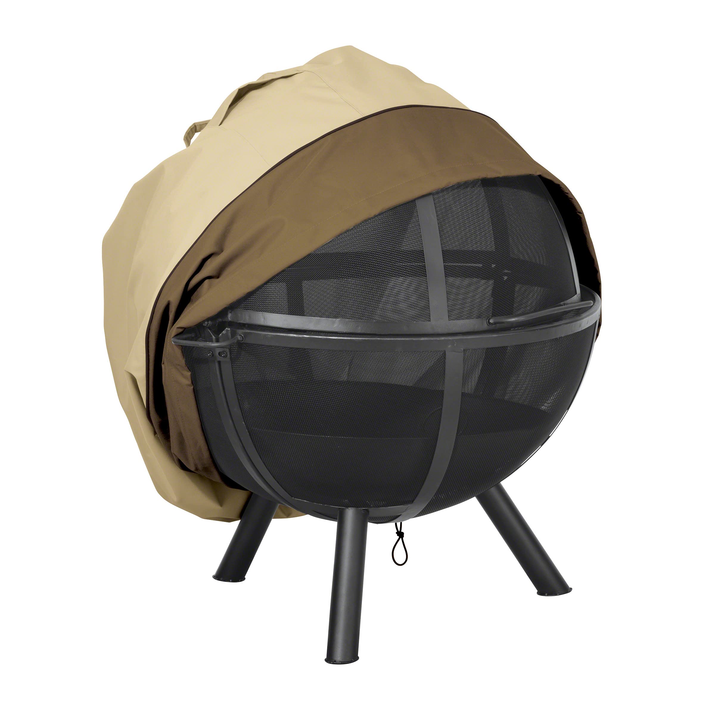 Classic Accessories cover on backyard patio illustrating coordinated outdoor protection