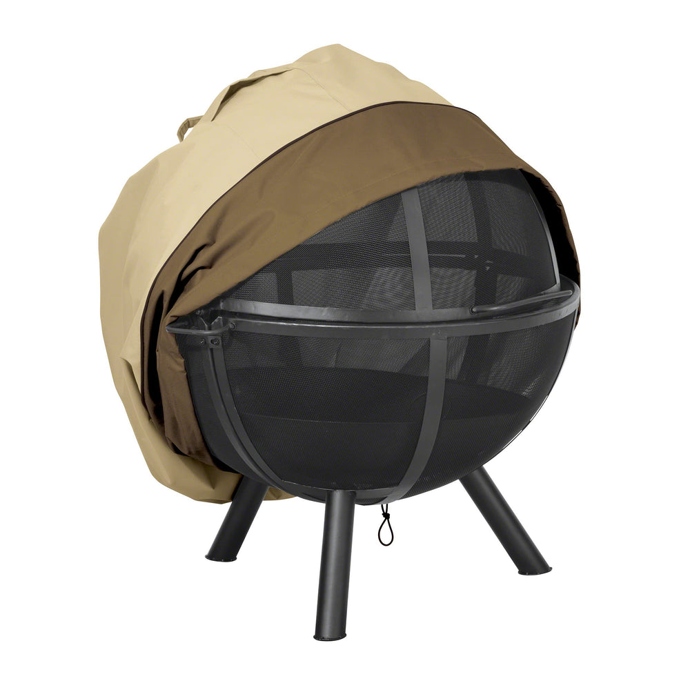 Classic Accessories cover on backyard patio illustrating coordinated outdoor protection