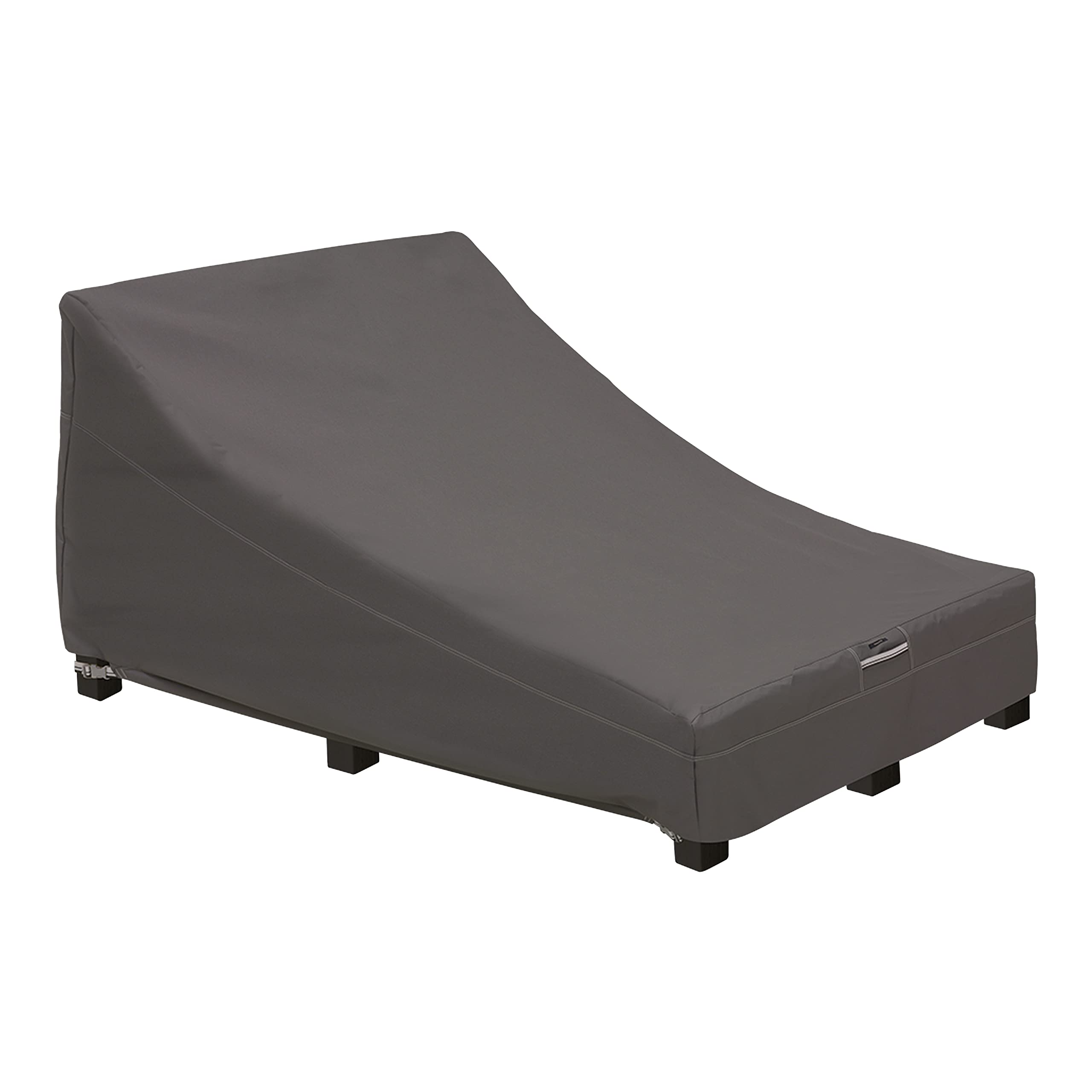 Classic Accessories front view of chaise lounge cover protecting furniture