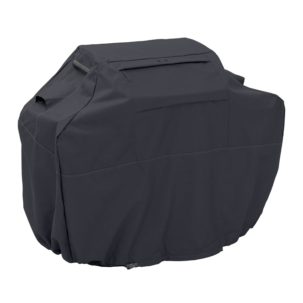 Classic Accessories Ravenna front view showing full grill coverage and weather protection