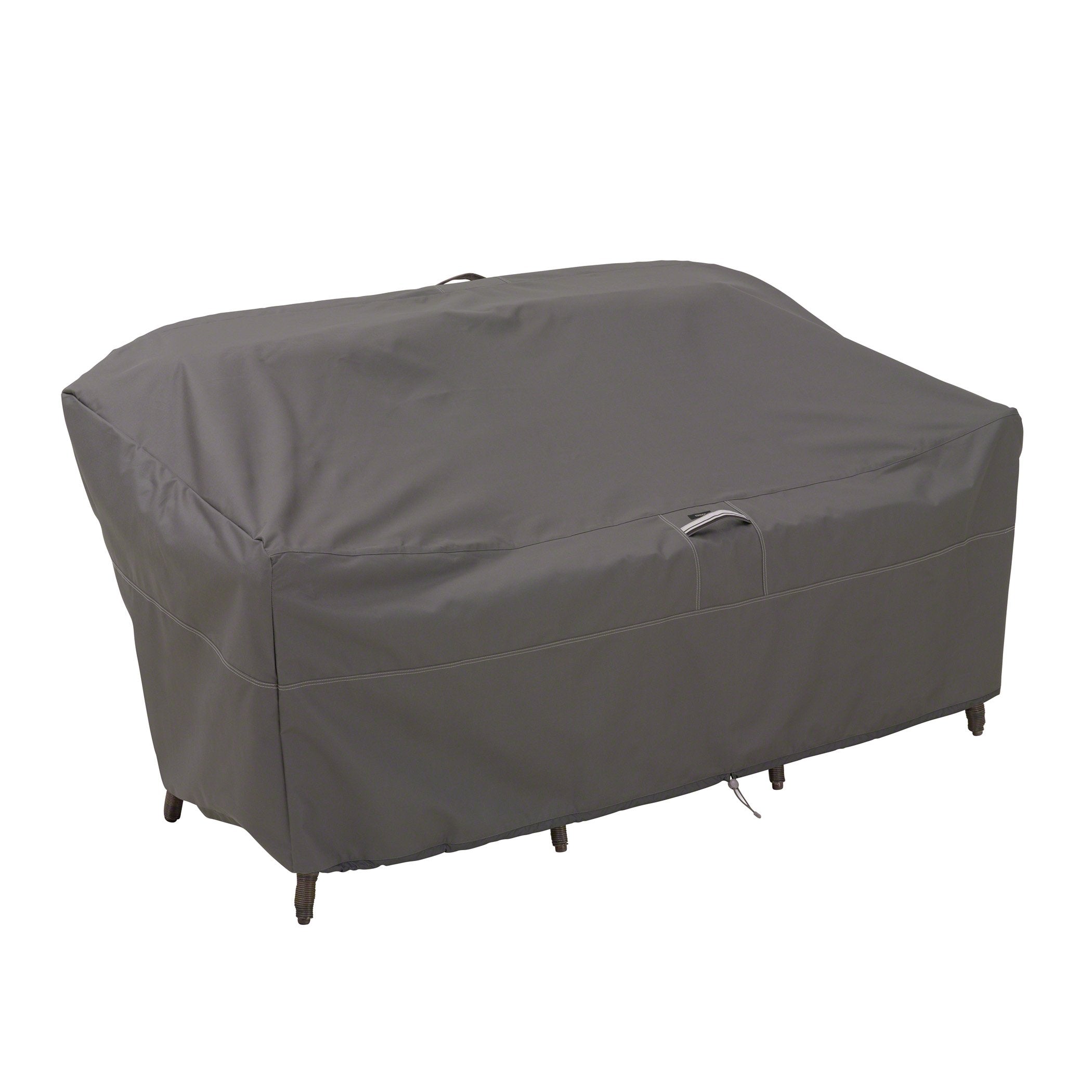 Classic Accessories Ravenna front view protecting a 76-inch loveseat outdoors