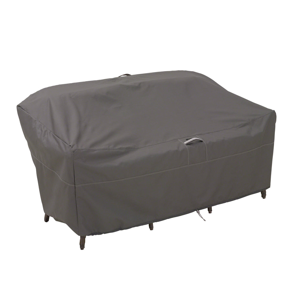 Classic Accessories Ravenna front view protecting a 76-inch loveseat outdoors