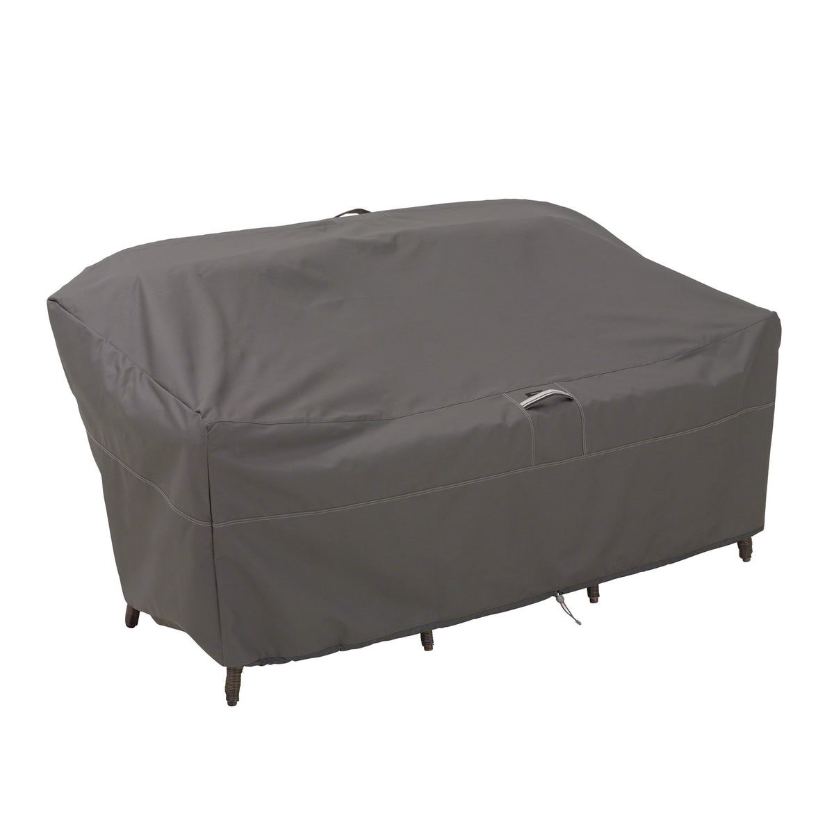 Classic Accessories Ravenna front view protecting a 76-inch loveseat outdoors