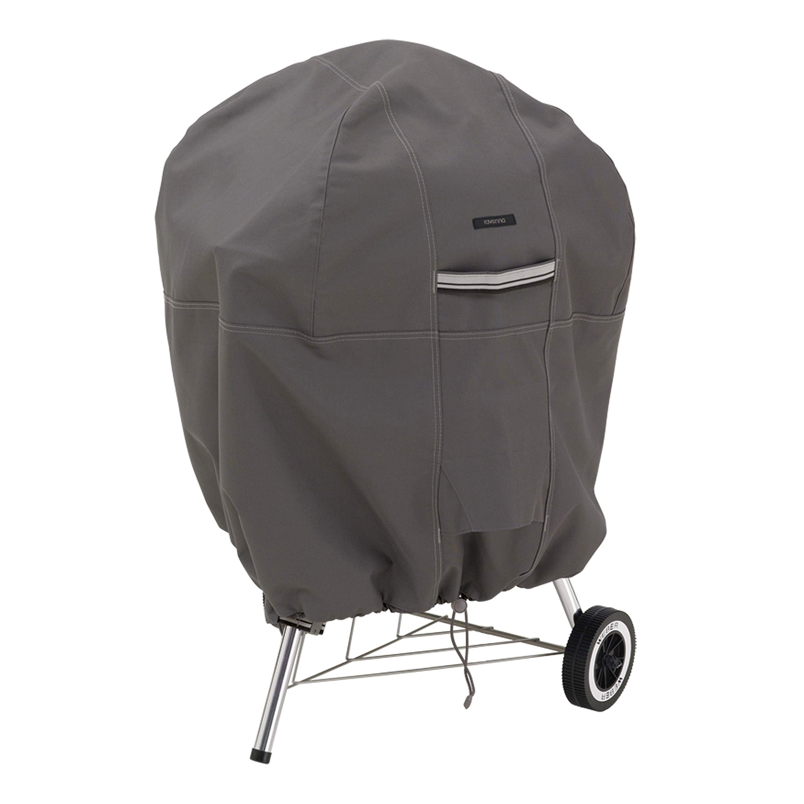 Classic Accessories Ravenna front view showing full kettle cover protecting grill