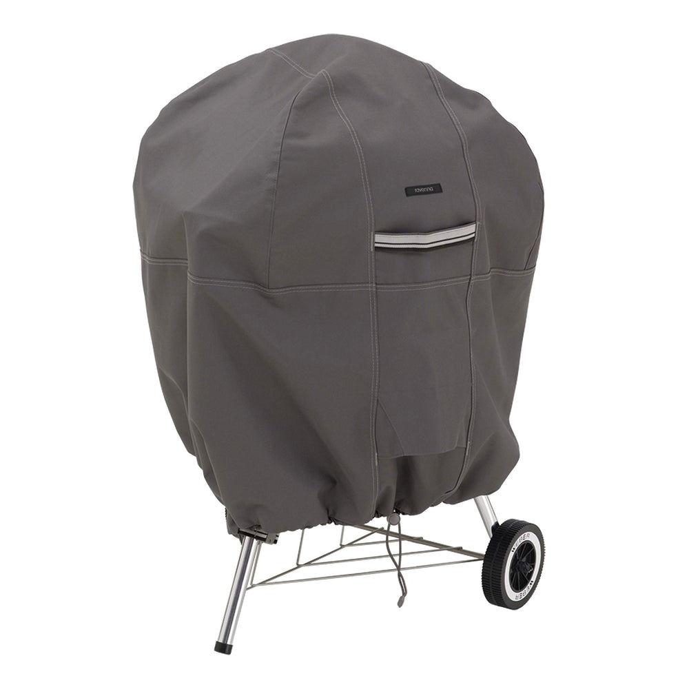 Classic Accessories Ravenna front view showing full kettle cover protecting grill