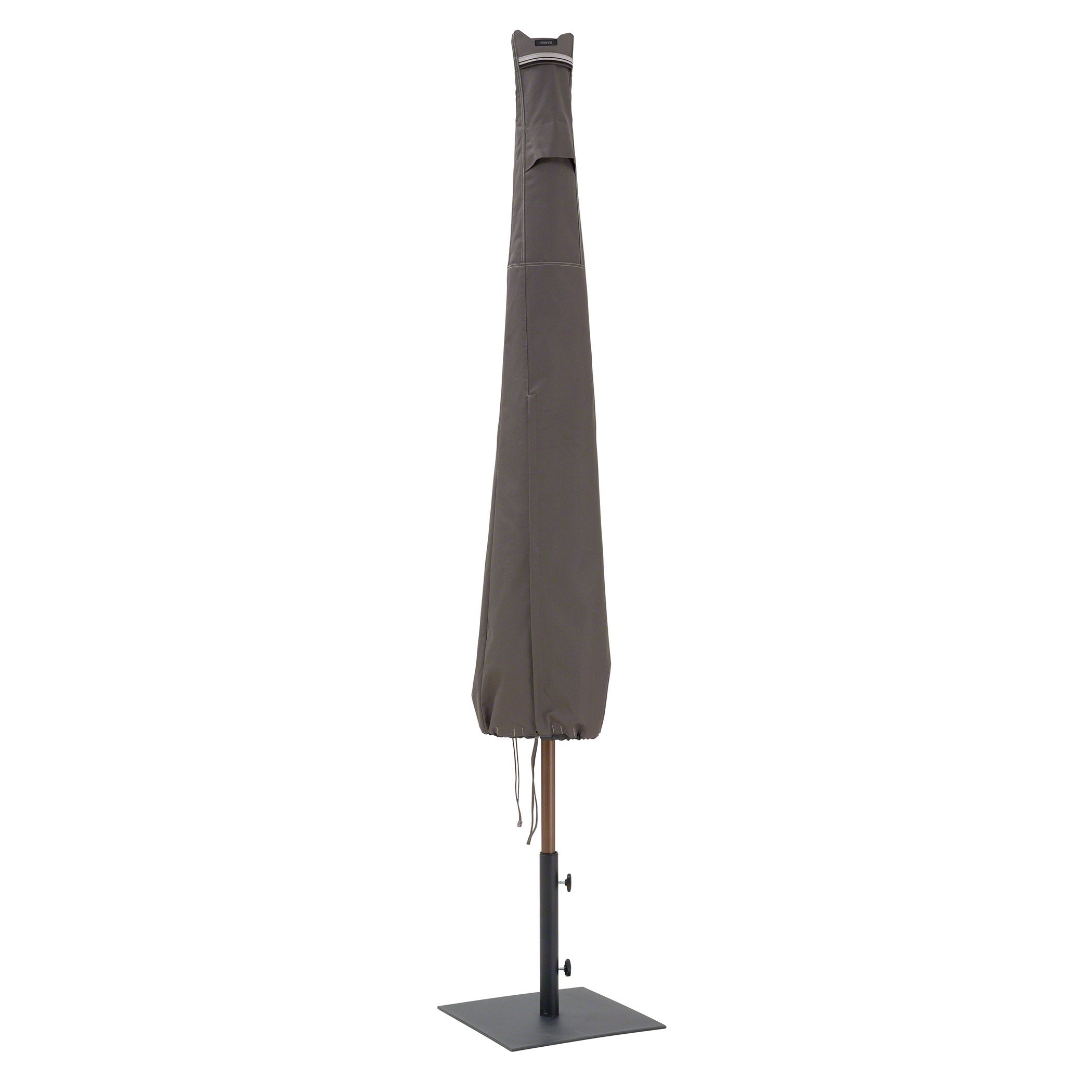 Classic Accessories Ravenna front view showing full umbrella coverage and protection