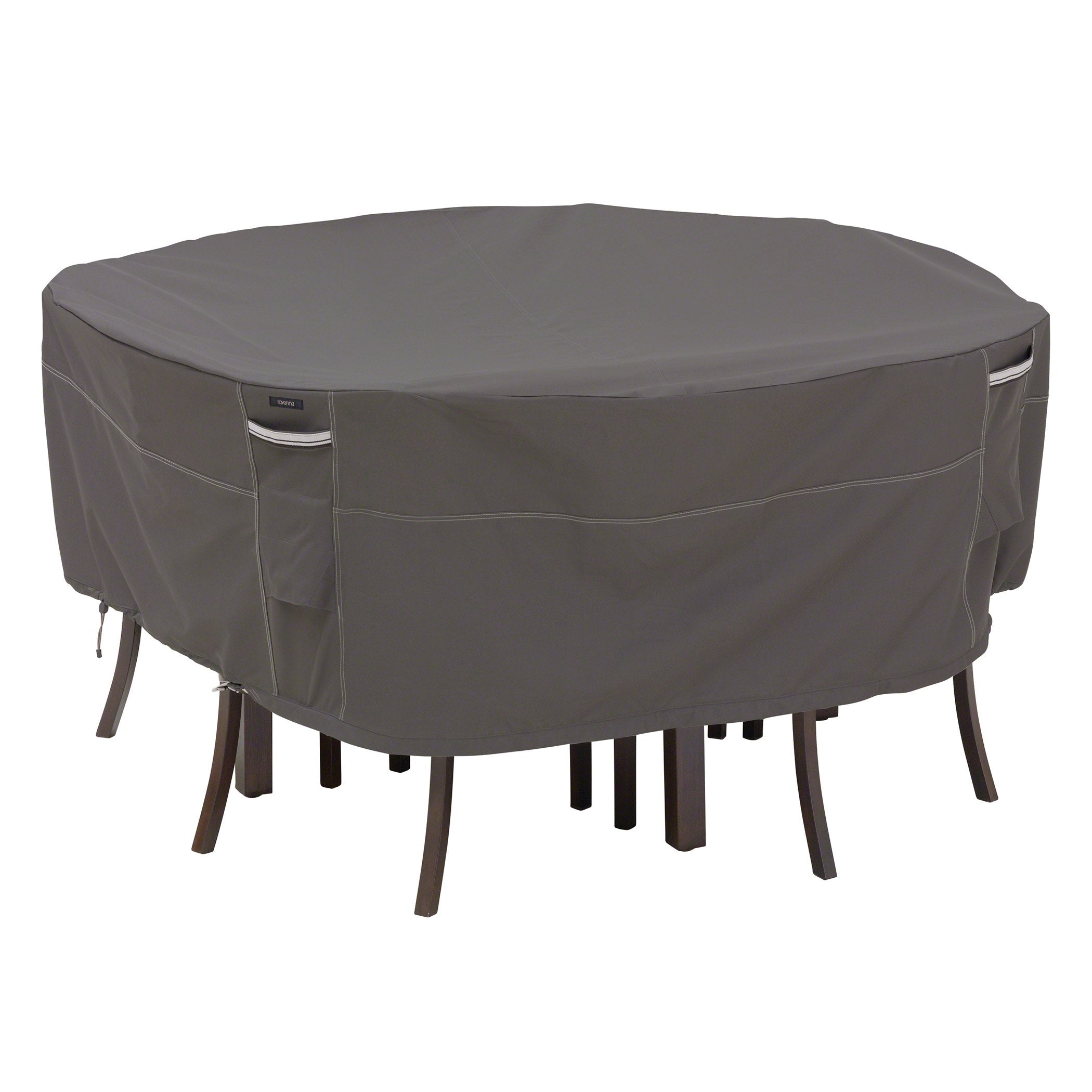 Classic Accessories Ravenna front view protecting table and six chairs for all-weather coverage
