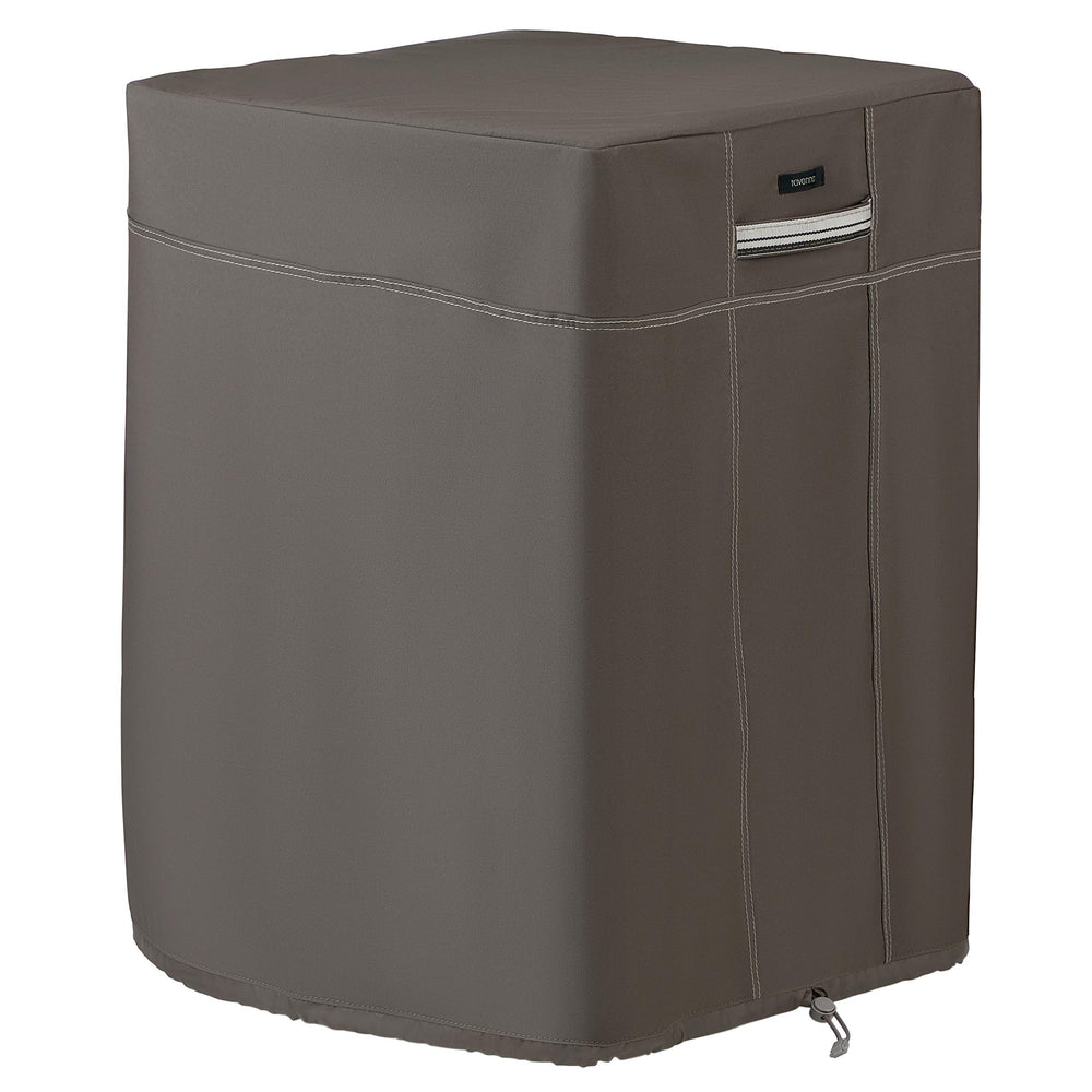 Classic Accessories front-view of fire column cover protecting unit