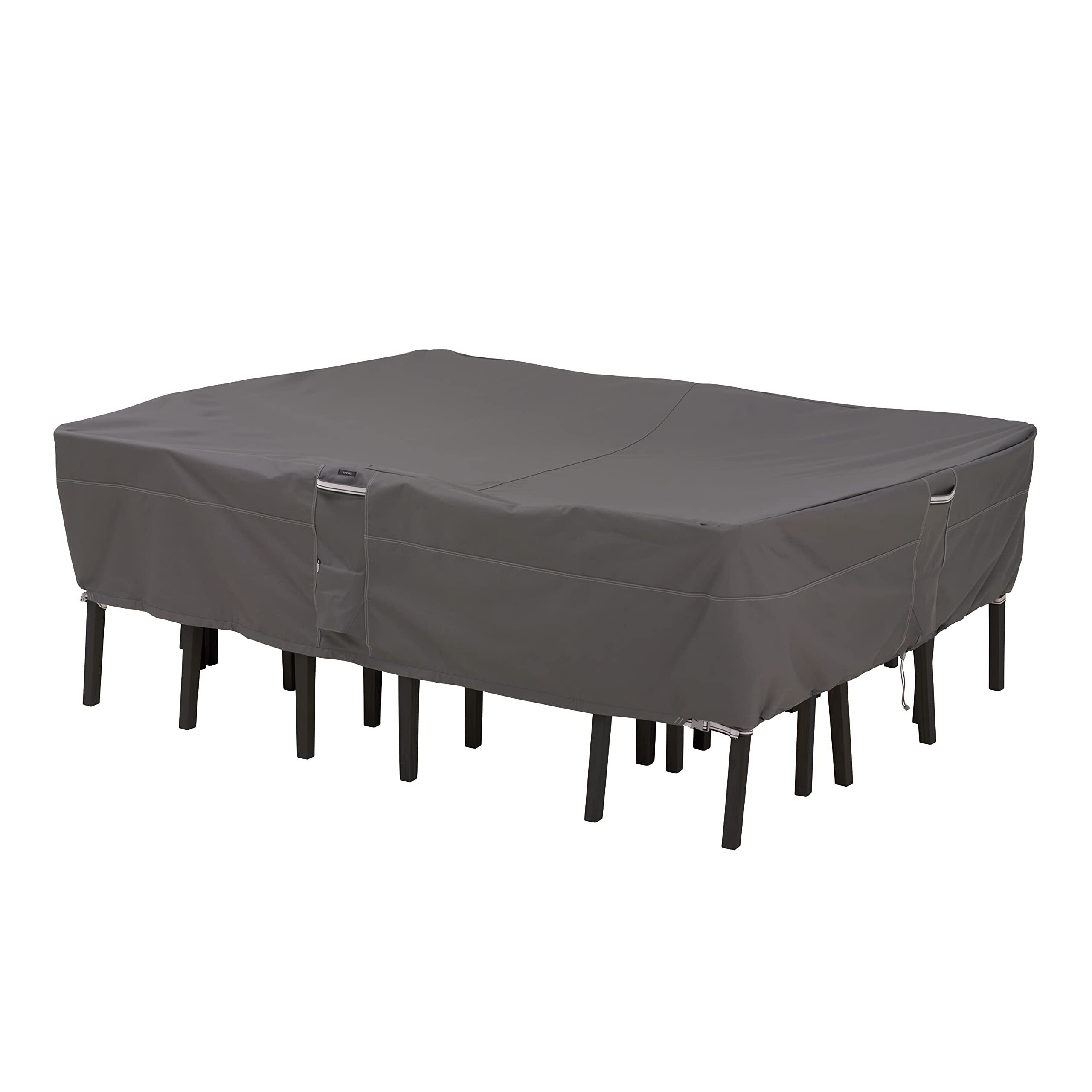 Classic Accessories Ravenna front view showing full cover protecting table and chairs