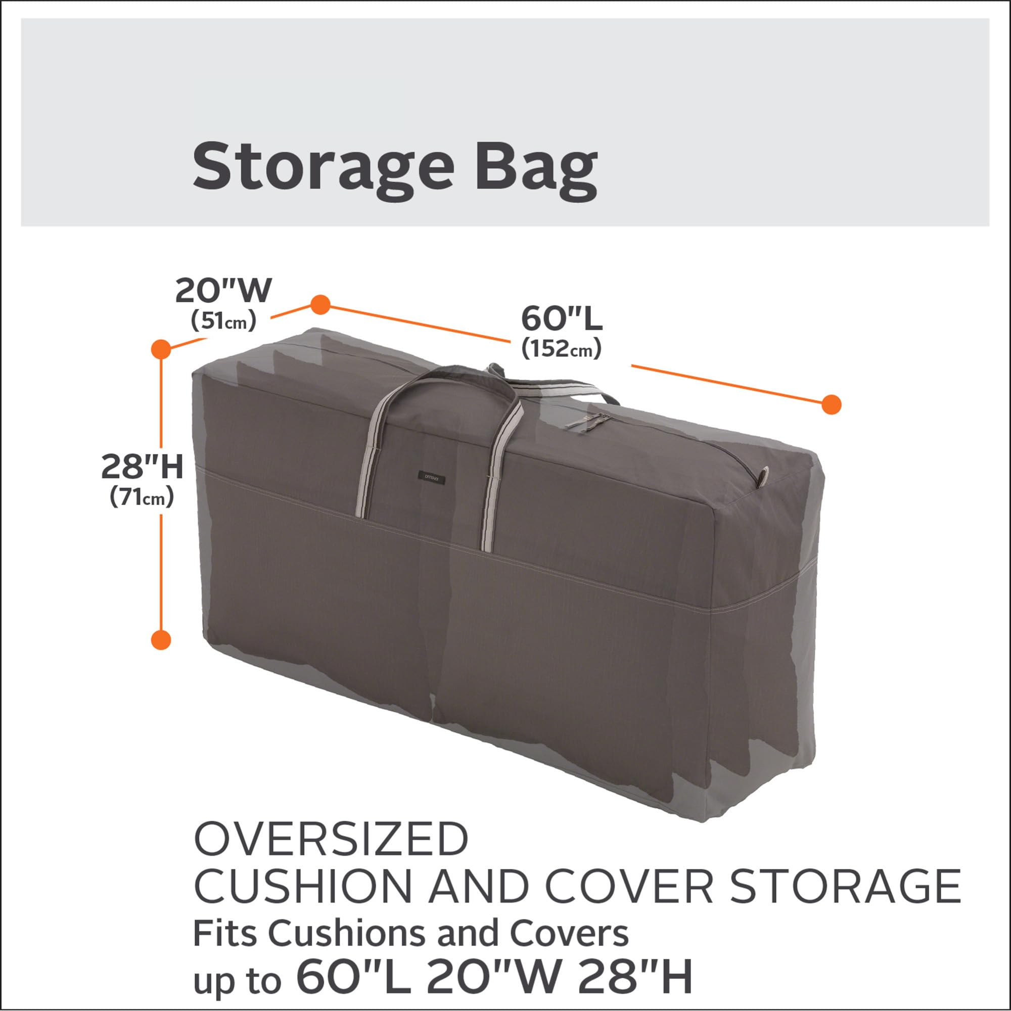 Classic Accessories Ravenna reinforced padded handles for comfortable, secure carrying