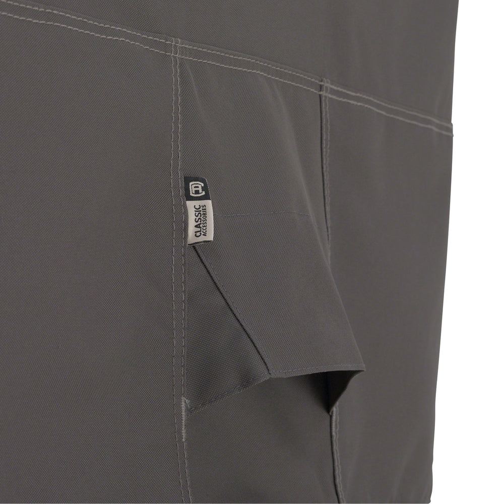 Classic Accessories side view showing Ravenna cover vent to reduce condensation