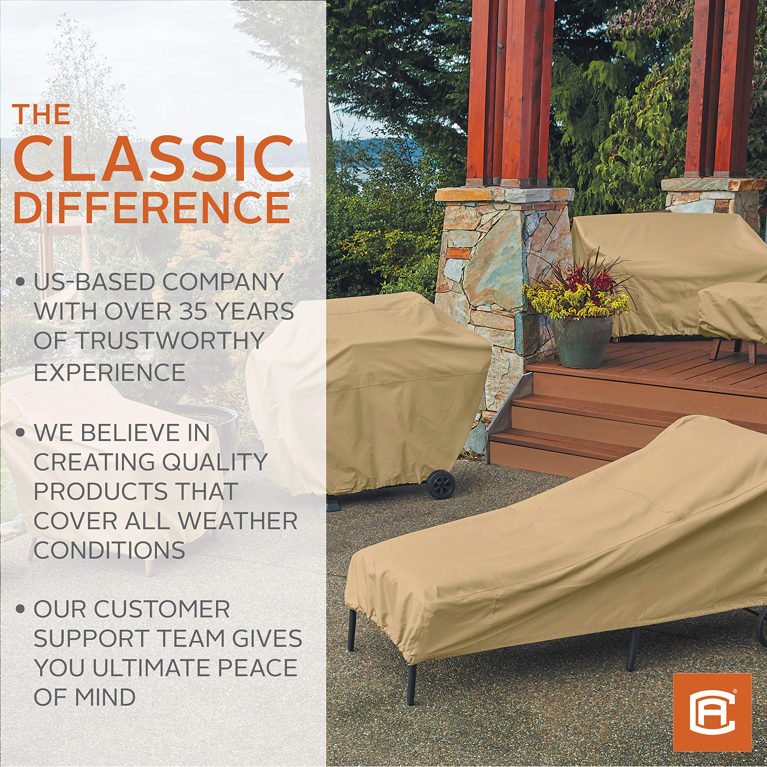 Classic Accessories cover installed on fire column protecting against rain