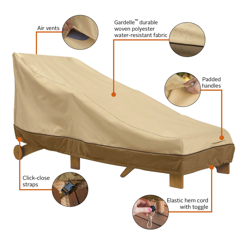 Classic Accessories adjustable hem cord shown, provides snug secure fit in windy conditions