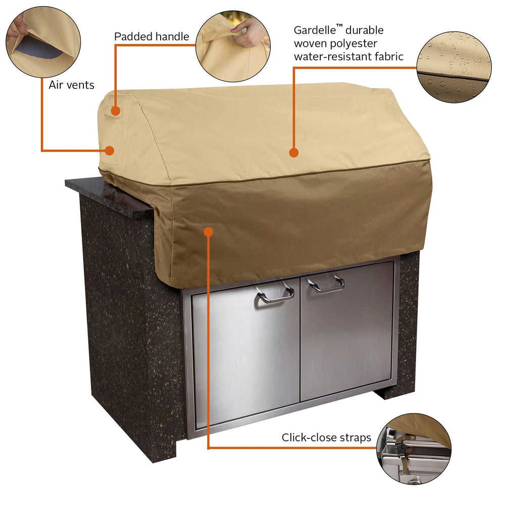Classic Accessories click-close strap fastened to secure cover in wind