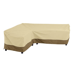 Classic Accessories front view of left L-shaped sectional cover protecting sofa