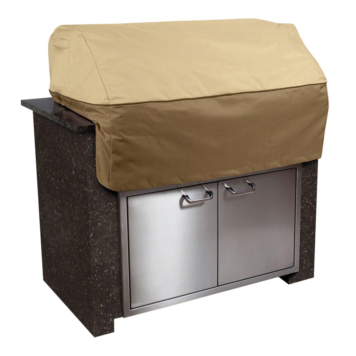 Classic Accessories Veranda front view showing full 45 inch island top coverage and protection