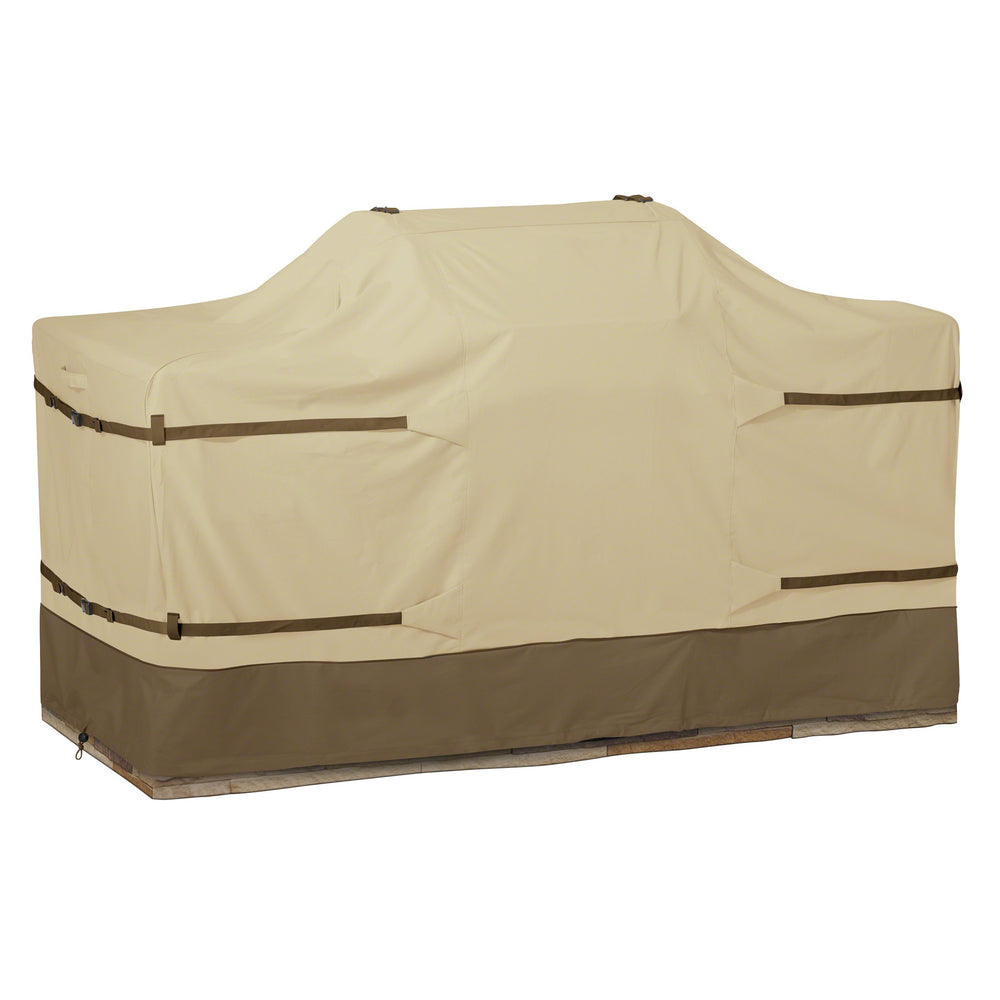 Classic Accessories Veranda front view protecting island grill and preventing weather damage