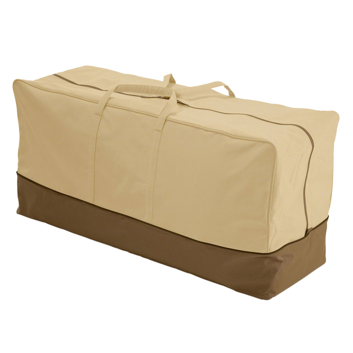 Classic Accessories Veranda front view showing bag shape and zipper for tidy storage