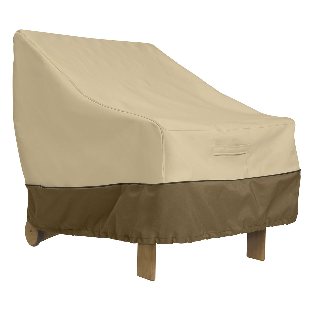 Classic Accessories front view of cover showing full chair protection benefit