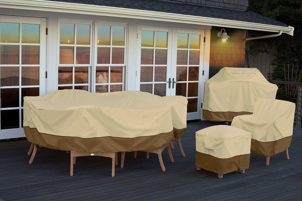 Classic Accessories Veranda on spa lifestyle scene demonstrating neat patio appearance
