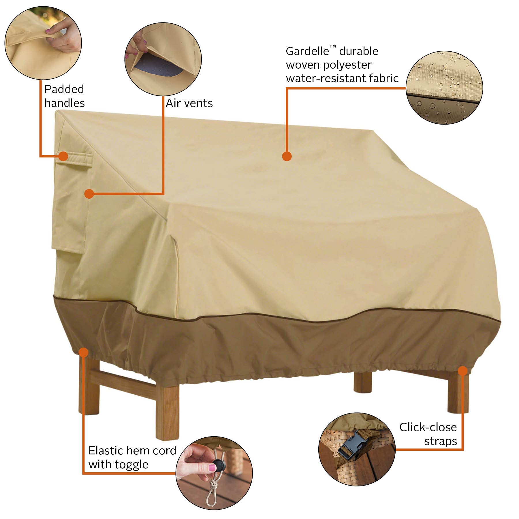 Classic Accessories padded handle easing cover placement and removal