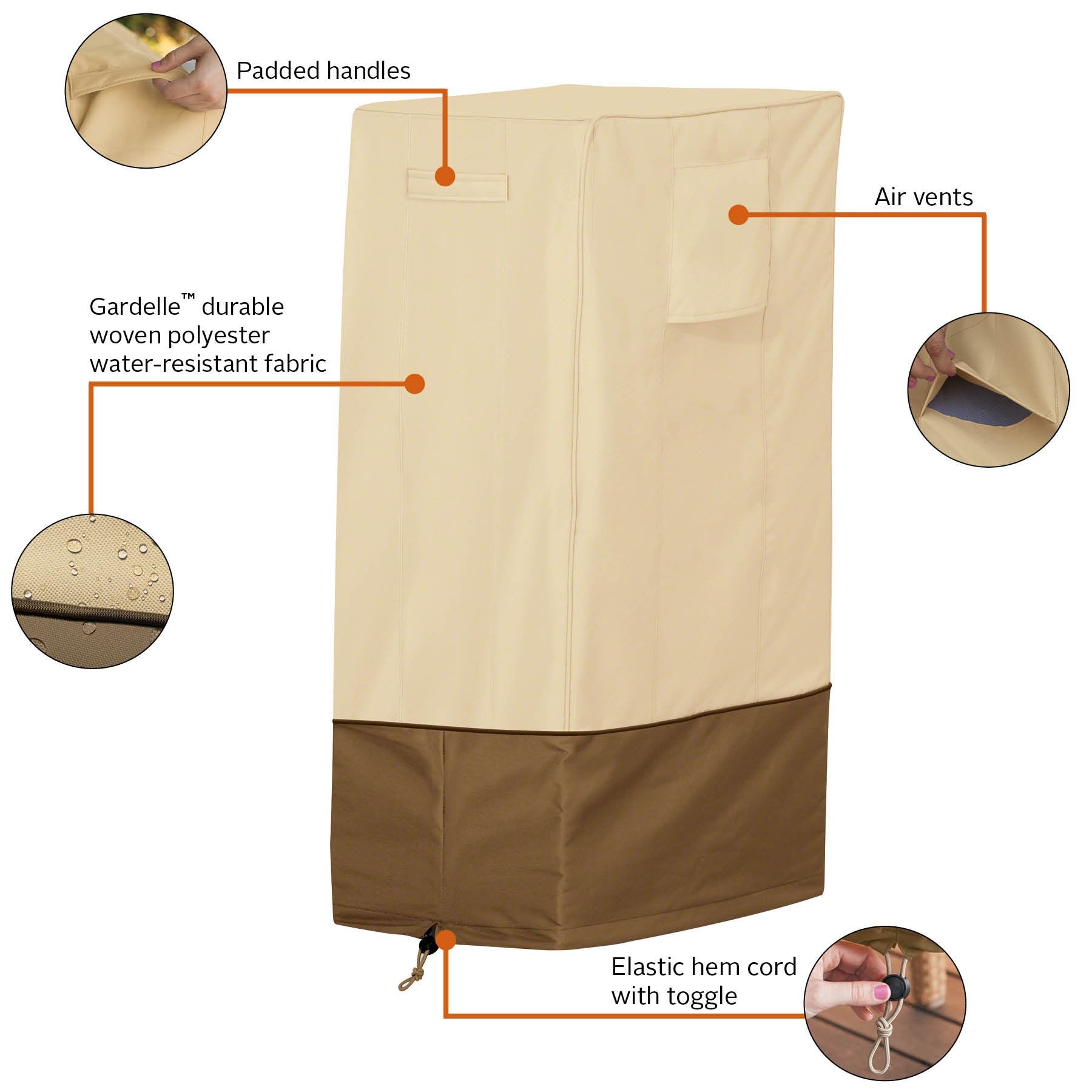 Classic Accessories side detail highlighting water-resistant skirt benefit