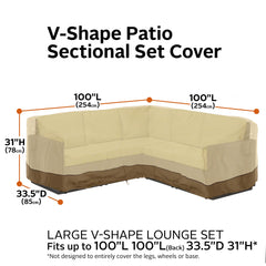 Classic Accessories side profile of cover illustrating water-repellent skirt benefit