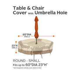 Classic Accessories Veranda detail on umbrella hole fit for protection and easy access