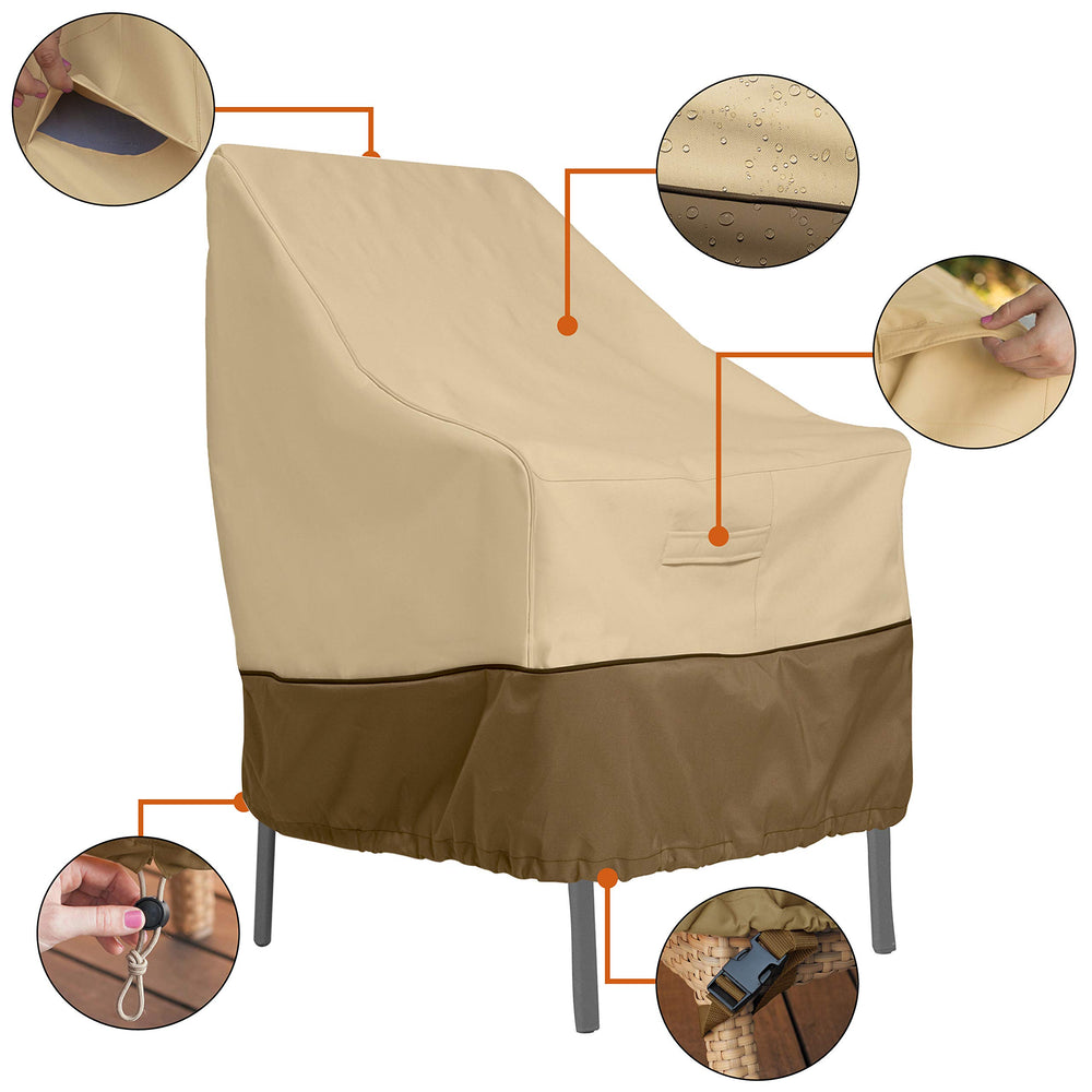 Classic Accessories Veranda water repellency demo shedding raindrops to protect chair